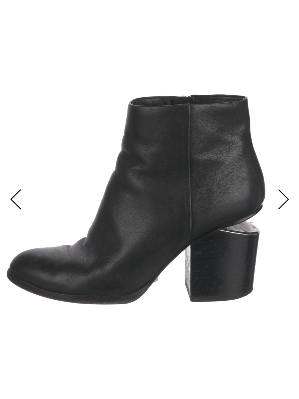 Alexander Wang Black Leather Ankle Boot with Block Heel